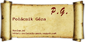 Polácsik Géza névjegykártya