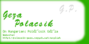 geza polacsik business card
